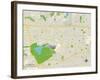 Political Map of La Verne, CA-null-Framed Art Print