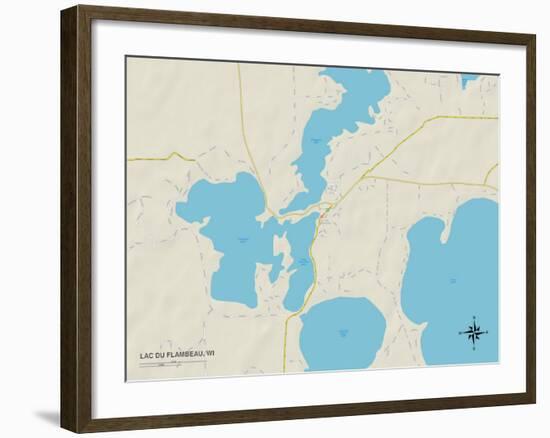 Political Map of Lac du Flambeau, WI-null-Framed Art Print