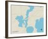 Political Map of Lac du Flambeau, WI-null-Framed Art Print
