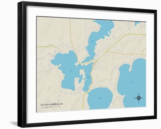 Political Map of Lac du Flambeau, WI-null-Framed Art Print