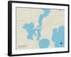 Political Map of Lac du Flambeau, WI-null-Framed Art Print