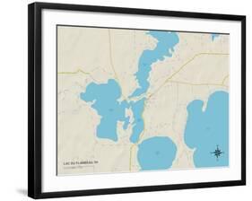 Political Map of Lac du Flambeau, WI-null-Framed Art Print