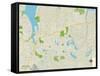 Political Map of Lacey, WA-null-Framed Stretched Canvas