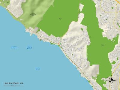 'Political Map of Laguna Beach, CA' Prints | AllPosters.com