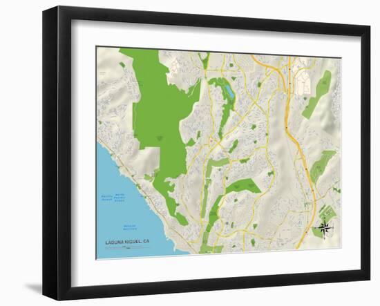 Political Map of Laguna Niguel, CA-null-Framed Art Print