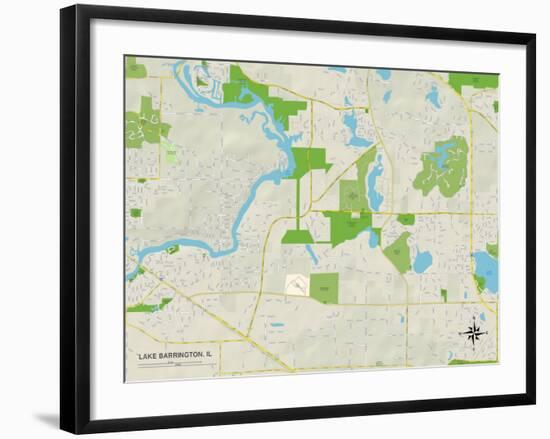 Political Map of Lake Barrington, IL-null-Framed Art Print