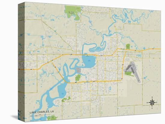 Political Map of Lake Charles, LA-null-Stretched Canvas