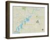 Political Map of Lake Charles, LA-null-Framed Art Print