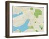 Political Map of Lake Geneva, WI-null-Framed Art Print