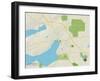 Political Map of Lake Geneva, WI-null-Framed Art Print