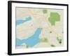 Political Map of Lake Geneva, WI-null-Framed Art Print