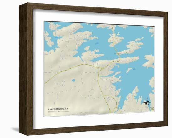 Political Map of Lake Hamilton, AR-null-Framed Art Print