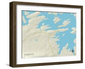 Political Map of Lake Hamilton, AR-null-Framed Art Print