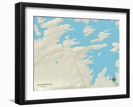 Political Map of Lake Hamilton, AR-null-Framed Art Print