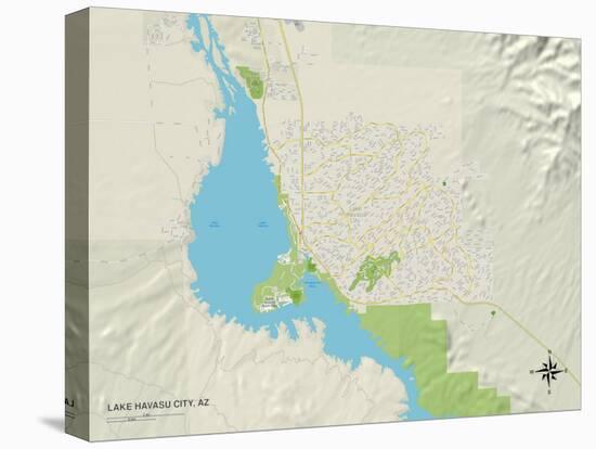 Political Map of Lake Havasu City, AZ-null-Stretched Canvas