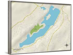 Political Map of Lake Mohawk, NJ-null-Framed Art Print