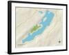 Political Map of Lake Mohawk, NJ-null-Framed Art Print