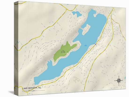 Political Map of Lake Mohawk, NJ-null-Stretched Canvas