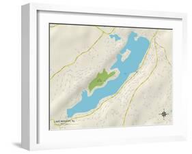 Political Map of Lake Mohawk, NJ-null-Framed Art Print