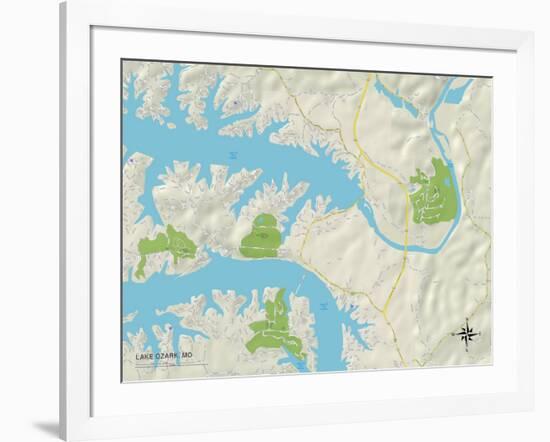 Political Map of Lake Ozark, MO-null-Framed Art Print