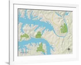 Political Map of Lake Ozark, MO-null-Framed Art Print