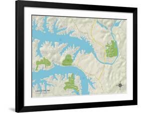 Political Map of Lake Ozark, MO-null-Framed Art Print