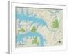 Political Map of Lake Ozark, MO-null-Framed Art Print