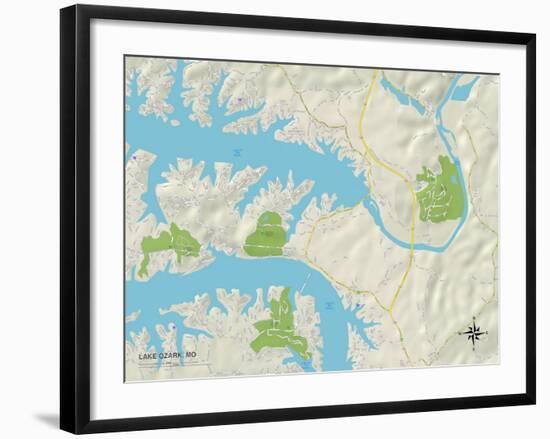 Political Map of Lake Ozark, MO-null-Framed Art Print