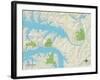 Political Map of Lake Ozark, MO-null-Framed Art Print