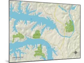 Political Map of Lake Ozark, MO-null-Mounted Art Print