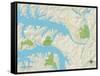 Political Map of Lake Ozark, MO-null-Framed Stretched Canvas