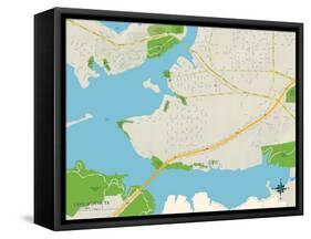 Political Map of Lake Worth, TX-null-Framed Stretched Canvas