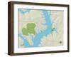 Political Map of Lake Wylie, SC-null-Framed Art Print