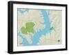 Political Map of Lake Wylie, SC-null-Framed Art Print