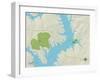 Political Map of Lake Wylie, SC-null-Framed Art Print