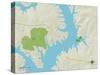 Political Map of Lake Wylie, SC-null-Stretched Canvas