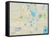 Political Map of Lakeland, FL-null-Framed Stretched Canvas