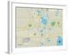 Political Map of Lakeland, FL-null-Framed Art Print