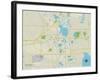 Political Map of Lakeland, FL-null-Framed Art Print