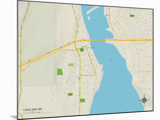 Political Map of Lakeland, MN-null-Mounted Art Print