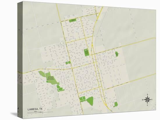 Political Map of Lamesa, TX-null-Stretched Canvas