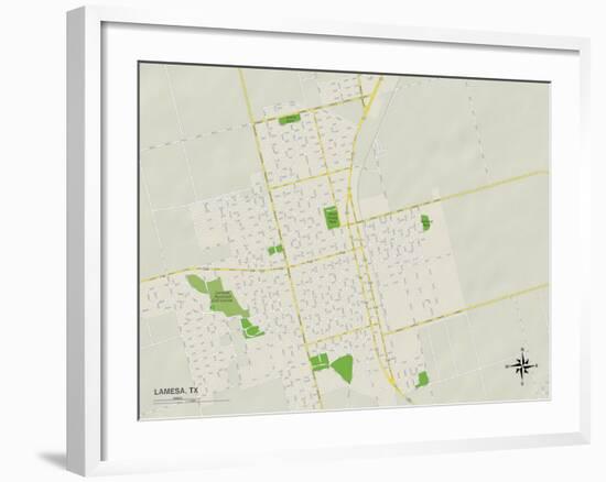 Political Map of Lamesa, TX-null-Framed Art Print