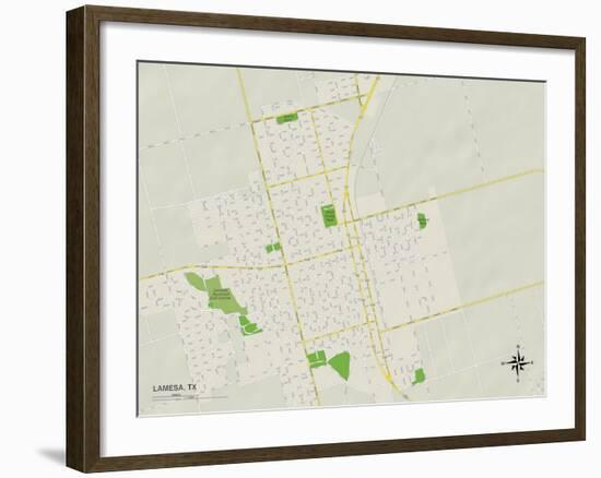 Political Map of Lamesa, TX-null-Framed Art Print