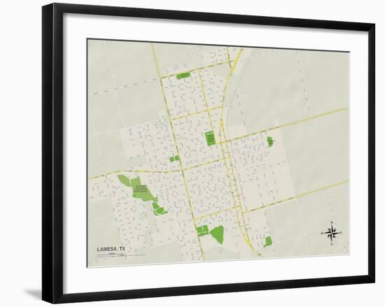 Political Map of Lamesa, TX-null-Framed Art Print