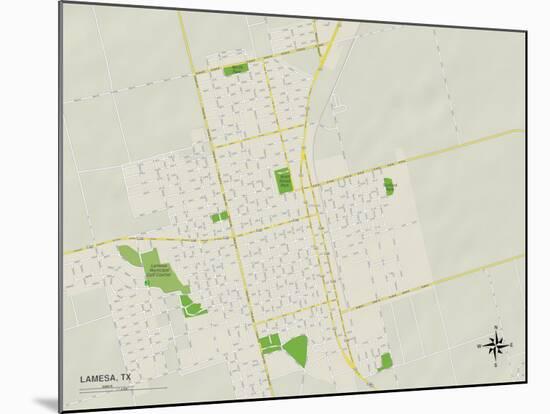 Political Map of Lamesa, TX-null-Mounted Art Print