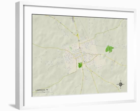 Political Map of Lampasas, TX-null-Framed Art Print