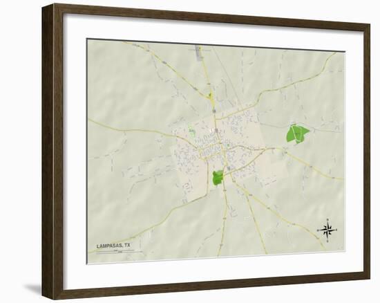 Political Map of Lampasas, TX-null-Framed Art Print