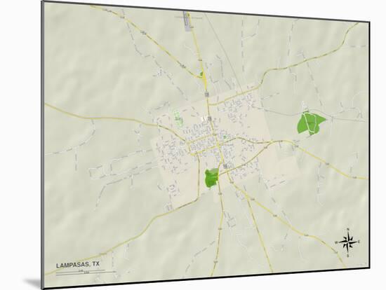 Political Map of Lampasas, TX-null-Mounted Art Print