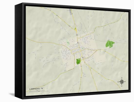 Political Map of Lampasas, TX-null-Framed Stretched Canvas