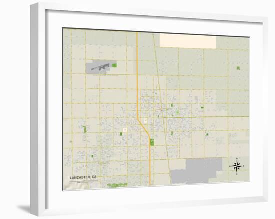 Political Map of Lancaster, CA-null-Framed Art Print